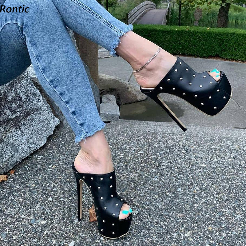 Women Shoes Waterproof - Rontic 2021 El Yapımı Kadın Katır