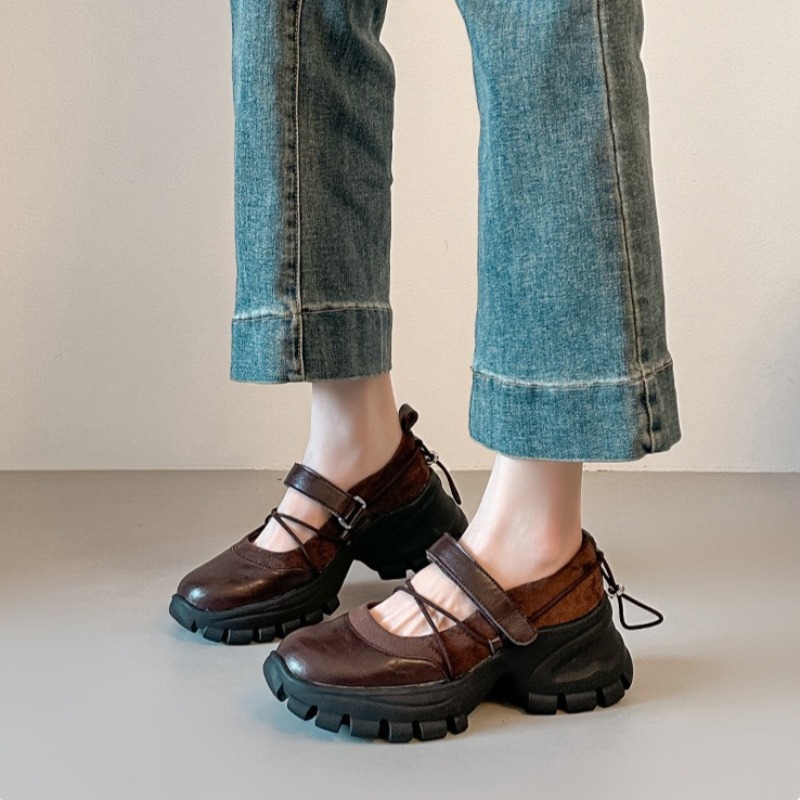 Women Shoes Wedges - Yeni Retro Bale Mary Jane Ayakkabıları