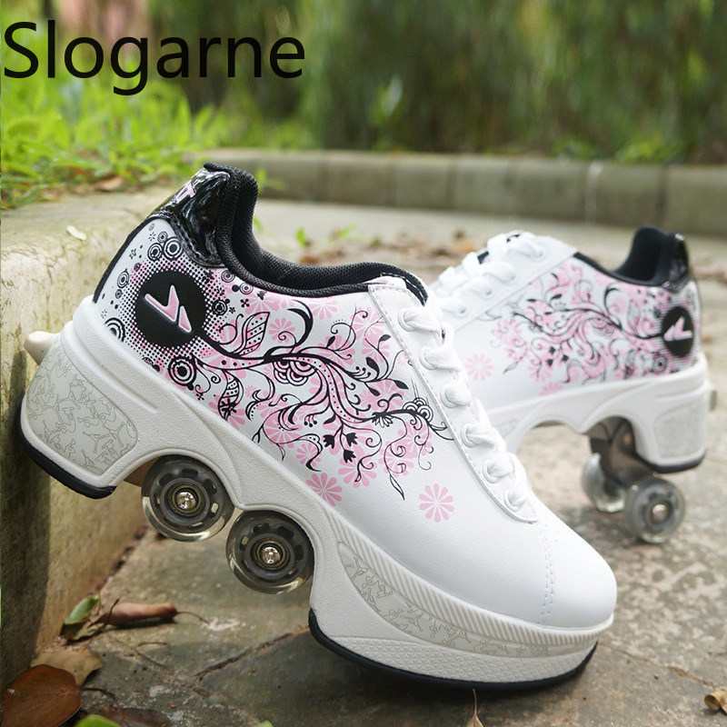 Women Shoes Waterproof - Kadınlar 4 Tekerlekli Deforme Olabilen Paten