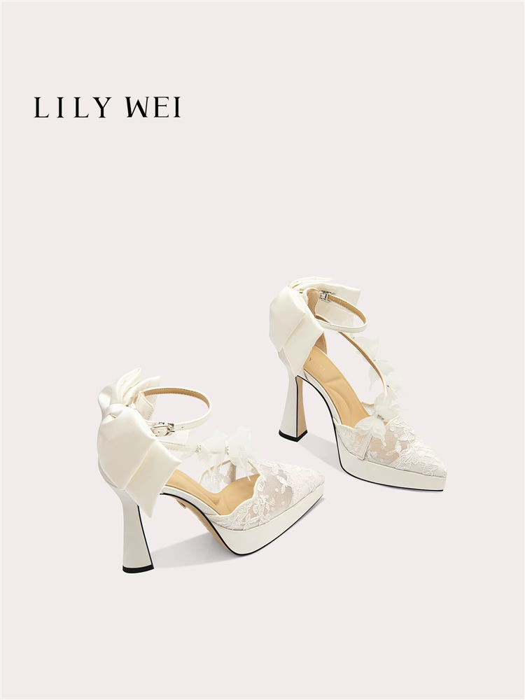 Women Shoes Waterproof - Yaz yeni sivri uçlu dantel örgü