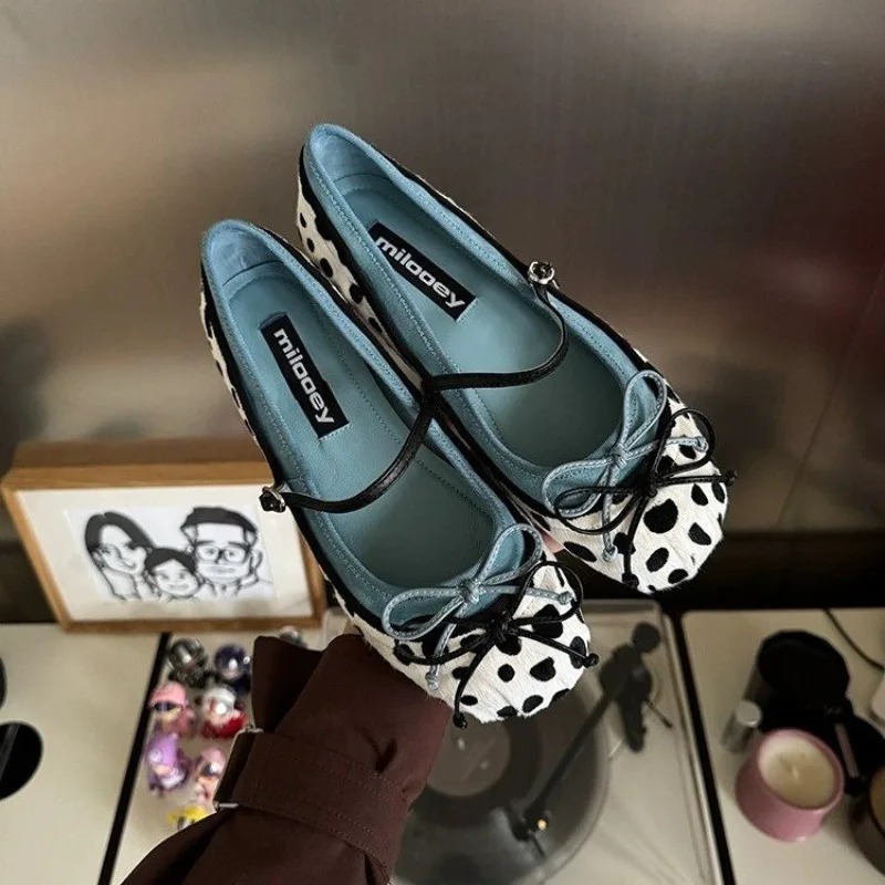 Women Shoes With Heels - 2026 Fransız Düz Tabanlı Yuvarlak Burunlu
