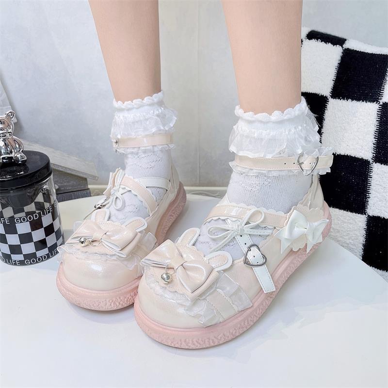 Women Shoes Wedges - Tatlı Yuvarlak Burunlu Sevimli Kız Lolita