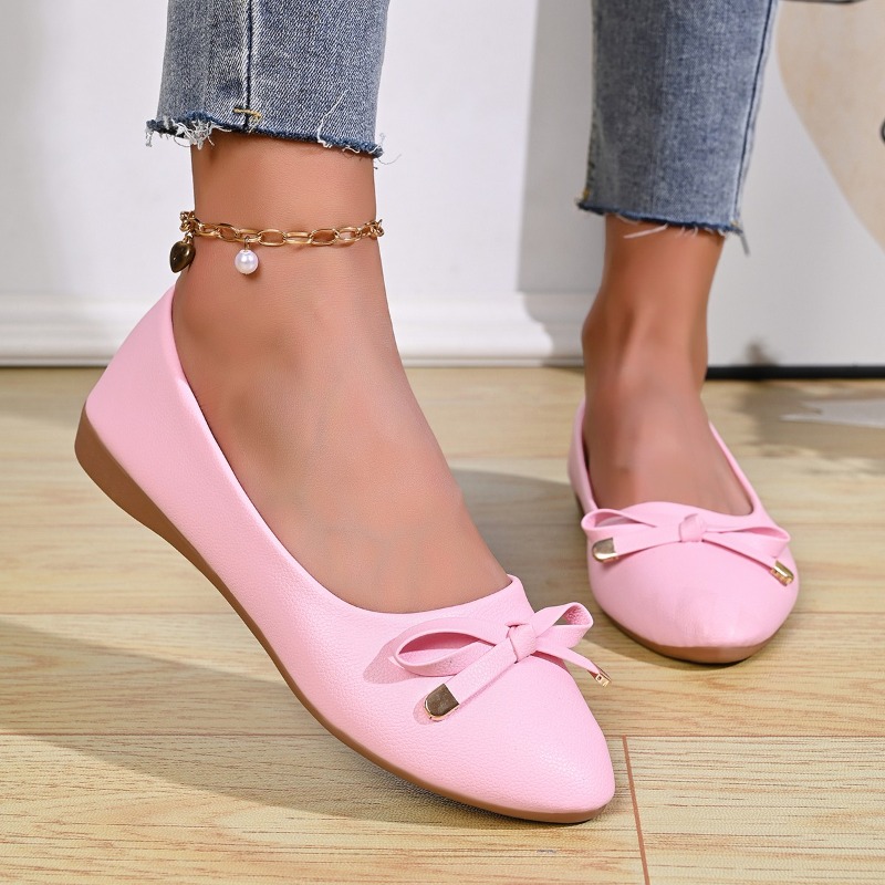 Women Shoes Wedges - Fiyonklu Sığ Ağızlı Yumuşak Tabanlı Rahat