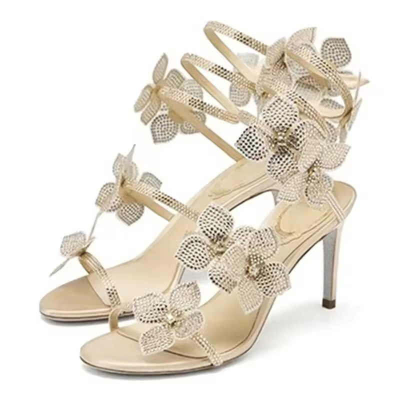 Gladiator Sandal Women - Eilyken Sokak Stili KRİSTAL Çiçek Ince