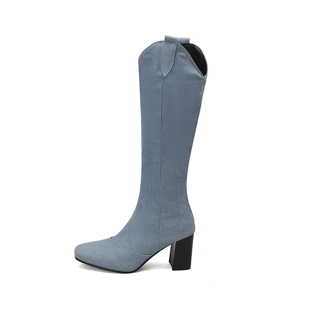 Yeni Kış Siyah Mavi Kadın Diz  - Women'S Shoes Size 12 incelemesi ve fiyatı