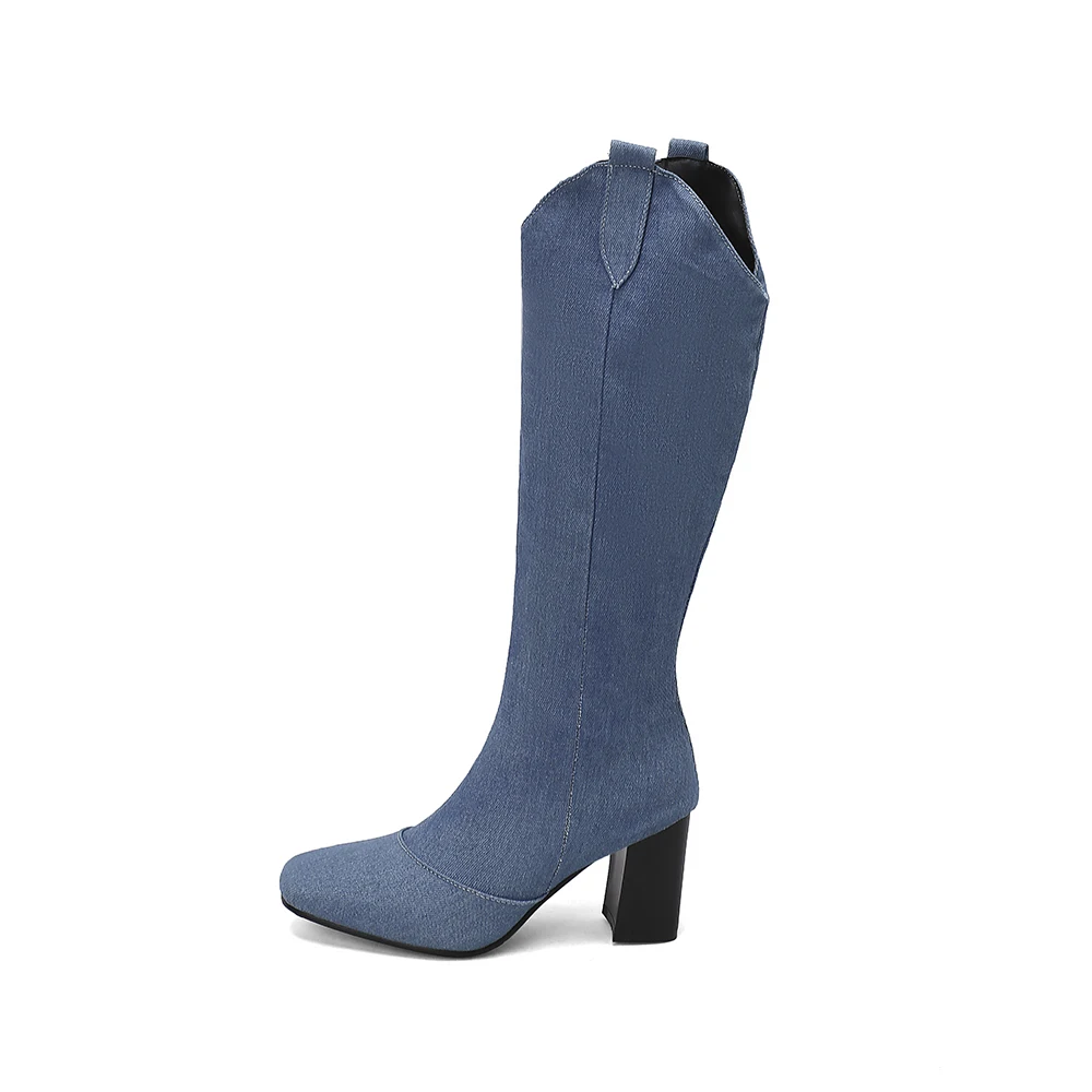 Yeni Kış Siyah Mavi Kadın Diz  - Women'S Shoes Size 12 incelemesi ve fiyatı
