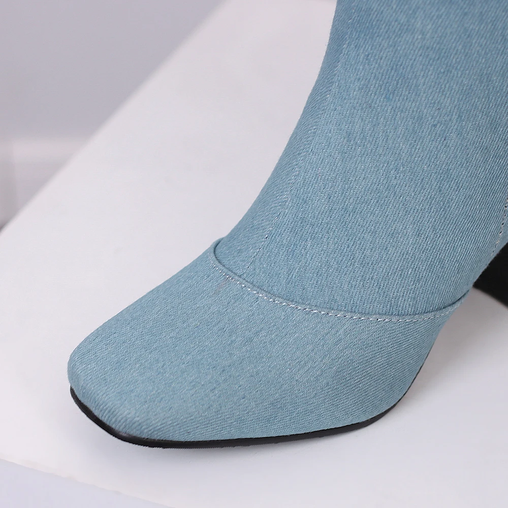 Yeni Kış Siyah Mavi Kadın Diz  - Women'S Shoes Size 12 incelemesi ve fiyatı