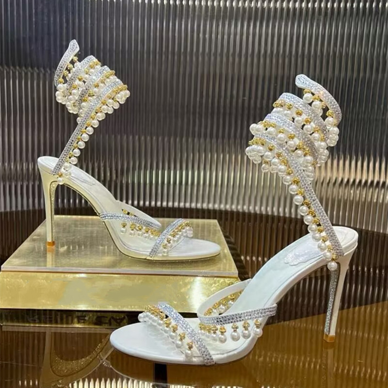 Lüks Rhinestones İnciler Püskü - Gladiator Sandal Women incelemesi ve fiyatı