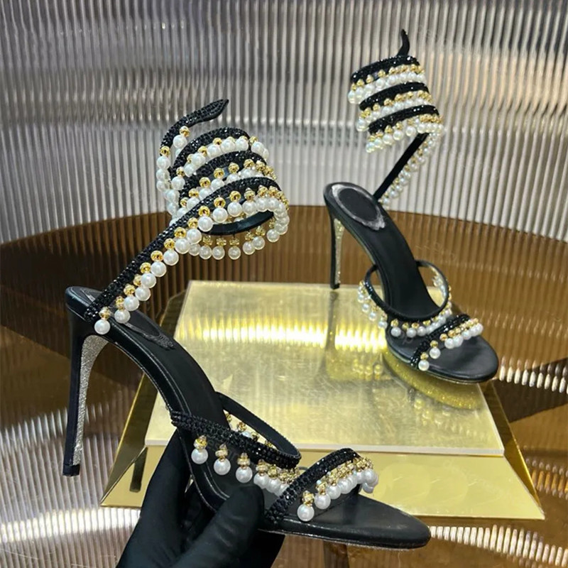 Lüks Rhinestones İnciler Püskü - Gladiator Sandal Women incelemesi ve fiyatı