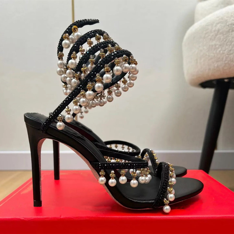 Lüks Rhinestones İnciler Püskü - Gladiator Sandal Women incelemesi ve fiyatı